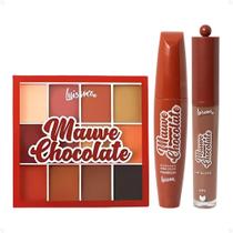 Kit Luisance Mauve Chocolate:1 Paleta de Sombras , 1 Máscara para Cílios Marrom e 1 Lip Gloss Cor 01