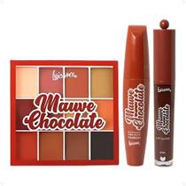 Kit Luisance Mauve Chocolate:1 Paleta de Sombras , 1 Máscara para Cílios Marrom e 1 Lip Gloss Fondue