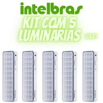 Kit Luminária De Emergência Intelbras Com 5 Unidades Luz de LED Lea 31