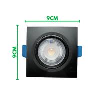 Kit Luminária Led Spot 5W 7W Preto Redondo Quadrado Embutido Branco Frio Quente 6500k 3000k Bivolt 1