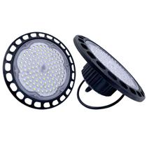 Kit Luminária Led Ufo Highbay 100w Redondo Galpão Industrial Branco Frio 6500K Bivolt