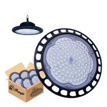 Kit Luminária Led Ufo Highbay 100w Redondo Galpão Industrial Branco Frio 6500K Bivolt
