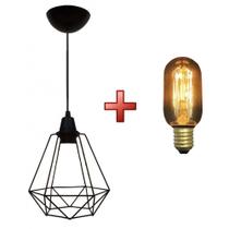 Kit luminária pendente aramado class com lâmpada filamento carbono Kit luminária pendente aramado class com lâmpada filamento carbono