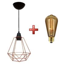 Kit luminária pendente aramado class com lâmpada filamento carbono Kit luminária pendente aramado class com lâmpada filamento carbono
