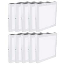 Kit Luminária Plafon LED Quadrado de Sobrepor 18W - 6500K Com 10 Unidades (520,0014) - Noll LED Kit Luminária Plafon LED Quadrado de Sobrepor 18W - 6500K Com 10 Unidades (520,0014) - Noll LED