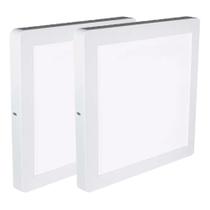 Kit Luminária Plafon LED Quadrado de Sobrepor 18W - 6500K Com 2 Unidades (520,0014) - Noll LED