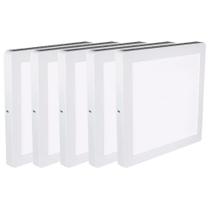 Kit Luminária Plafon LED Quadrado de Sobrepor 18W - 6500K Com 5 Unidades (520,0014) - Noll LED