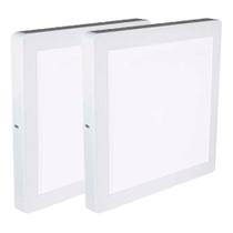 Kit Luminária Plafon LED Quadrado de Sobrepor 24W - 3000K Com 2 Unidades (520,0055) - Noll LED