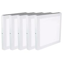 Kit Luminária Plafon LED Quadrado de Sobrepor 24W - 3000K Com 5 Unidades (520,0055) - Noll LED