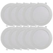 Kit Luminária Plafon LED Redondo de Embutir 24W - 3000K Com 10 Unidades (520,0043) - Noll LED