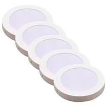 Kit Luminária Plafon LED Redondo de Sobrepor 24W - 4000K Com 5 Unidades (520,0052) - Noll LED