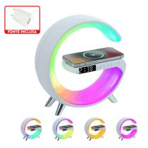 Kit Luminária Station G-Speaker Smart Led RGB Com Carregador De Indução Despertador E Áudio Bluetooth