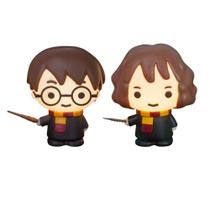 Kit Luminárias Hermione e Harry Potter 3D Boneco Bruxos Hogwarts