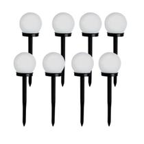 Kit Luminárias Led Baliza Solar 8 horas de operação Jardim Área Externa Redonda 2UN 4UN 6UN 8UN Kit Luminárias Led Baliza Solar 8 horas de operação Jardim Área Externa Redonda 2UN 4UN 6UN 8UN