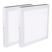 Kit Luminárias Plafon LED Quadrado de Sobrepor 18W - 3000K Com 2 Unidades (520,0053) - Noll LED