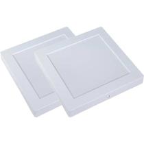 Kit Luminárias Plafon LED Quadrado de Sobrepor 18W - 4000K Com 2 Unidades (520,0054) - Noll LED Kit Luminárias Plafon LED Quadrado de Sobrepor 18W - 4000K Com 2 Unidades (520,0054) - Noll LED