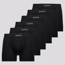 Kit Lupo de 6 Cuecas Boxer Fiber Mang II Preta e Branca Kit Lupo de 6 Cuecas Boxer Fiber Mang II Preta e Branca