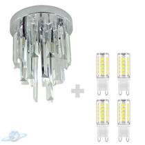 Kit Lustre Cristal Retangular Plafon Redondo 20cm C/ Lâmpada G9 5w BF Kit Lustre Cristal Retangular Plafon Redondo 20cm C/ Lâmpada G9 5w BF