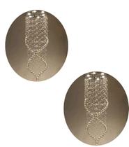 Kit Lustres De Cristal Base Inox Espelhado 40cm De Diâmetro Kit Lustres De Cristal Base Inox Espelhado 40cm De Diâmetro