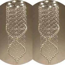 Kit Lustres De Cristal Para Vão De Escada 40cm De Diâmetro Kit Lustres De Cristal Para Vão De Escada 40cm De Diâmetro