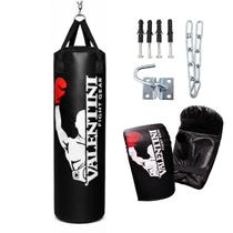 Kit Luta Profissional Saco de Pancada 120cm Valentini Vazio com Luva e Suporte Kit Luta Profissional Saco de Pancada 120cm Valentini Vazio com Luva e Suporte