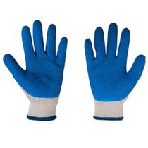 Kit Luva Algodão Látex Corrugado Azul Spider Tam P - 12 Pares- MARLUVAS