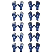 Kit Luva Algodao Palma Azul Nitrilica G 09 NBR Wave Pro 10 Pares - KALIPSO