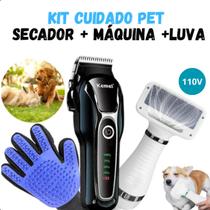 Kit Luva Azul Completo Tosa KM 1991 : Luva Ajustável e Secador Pet Profissional Kit Luva Azul Completo Tosa KM 1991 : Luva Ajustável e Secador Pet Profissional