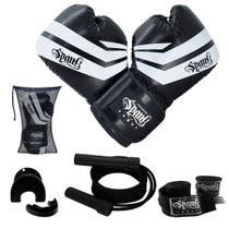 Kit Luva Boxe Corda De Pular Bandagem Protetor Bucal Spank