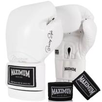 Kit Luva Boxe E Muay Thai Kickboxing Classic White + Bandagem 3 Metros - Maximum Kit Luva Boxe E Muay Thai Kickboxing Classic White + Bandagem 3 Metros - Maximum