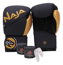 Kit Luva Boxe Muay Thai + Bandagem + Bucal Naja Extreme