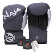 Kit Luva Boxe Muay Thai + Bandagem + Bucal Naja Extreme