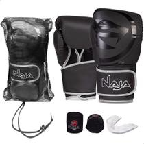 Kit Luva Boxe / Muay Thai - Black Naja