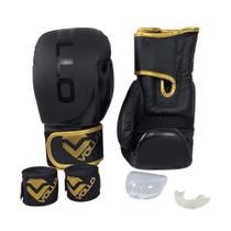 Kit Luva Boxe Vollo Training VFG902 Luva+Faixas+Protetor Bucal Unissex