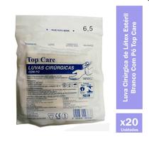Kit Luva Cirúrgica de Látex Estéril N 6,5 Branco Com Pó 20 Peças Top Care Kit Luva Cirúrgica de Látex Estéril N 6,5 Branco Com Pó 20 Peças Top Care