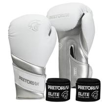 Kit Luva De Boxe E Muay Thai + Bandagem Pretorian Elite