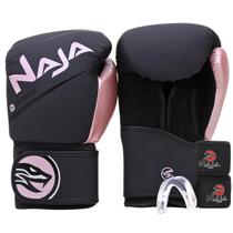 Kit Luva De Boxe E Muay Thai Extreme + Bandagem 3m + Protetor Bucal - Naja Kit Luva De Boxe E Muay Thai Extreme + Bandagem 3m + Protetor Bucal - Naja