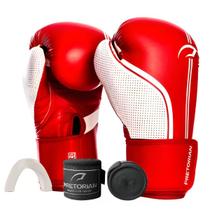 Kit Luva De Boxe E Muay Thai First FX1 + 1 Par de Bandagens + 1 Protetor Bucal - Pretorian