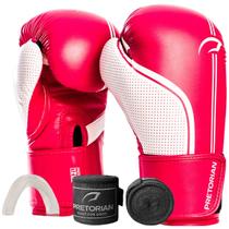 Kit Luva de Boxe e Muay Thai First FX1 Bandagem Bucal Pretorian
