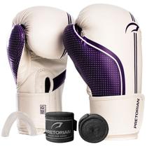 Kit Luva de Boxe e Muay Thai First FX1 Bandagem Bucal Pretorian