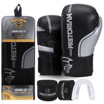 Kit Luva de Boxe e Muay Thai First FX1 Pretorian