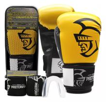 Kit Luva De Boxe E Muay Thai Pretorian Elite + Bandagem + Protetor Bucal + Bolsa Bag