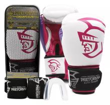 Kit Luva De Boxe E Muay Thai Pretorian Elite + Bandagem + Protetor Bucal + Bolsa Bag
