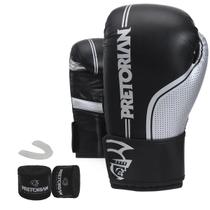 Kit Luva de Boxe e Muay Thai Pretorian First FX1 - Preto e Prata