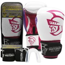 Kit Luva De Boxe Muay Thai 10 Oz Infantil + Bandagem + Bucal