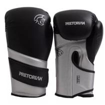 Kit Luva De Boxe Muay Thai Elite + Bandagem, Pretorian, Preto/ Prata, 14 OZ