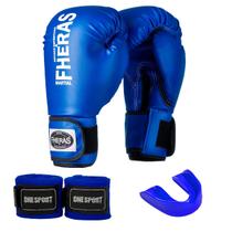 Kit Luva de Boxe Muay Thai Fheras + Bandagem 2,5m + Bucal Kit Luva de Boxe Muay Thai Fheras + Bandagem 2,5m + Bucal