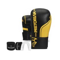 Kit Luva De Boxe Muay Thai Fx1 Bandagem + Bucal - Pretorian