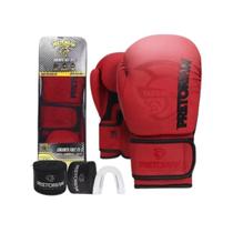 Kit Luva De Boxe Muay Thai Fx2 Bandagem + Bucal - Pretorian