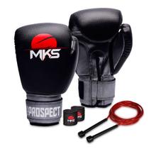 Kit Luva de Boxe Muay Thai MKS Prospect + Bandagem 2,55m + Corda Slim